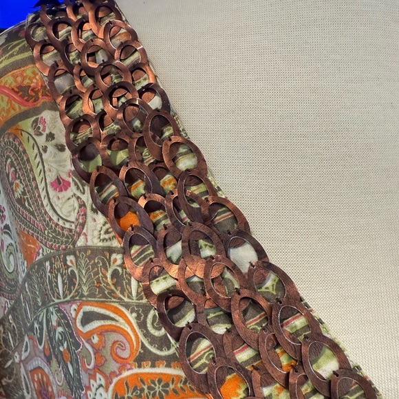 Chico’s Black Label Cairo Print 100% Silk Boho Poncho Tunic Kaftan Large XLarge - Picture 4 of 9